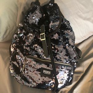 Victoria’s Secret PINK black sequin backpack